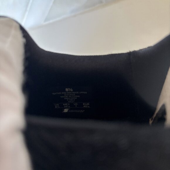 8.5 Charlize Black Textile Padded Sole Slip On Lace Decor Pull Low Top Sneaker - Picture 13 of 14